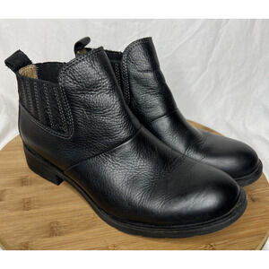 SOFFT Bellis Women's Black Leather Pull-On Booties Chelsea Ankle Boots Sz 7.5 M